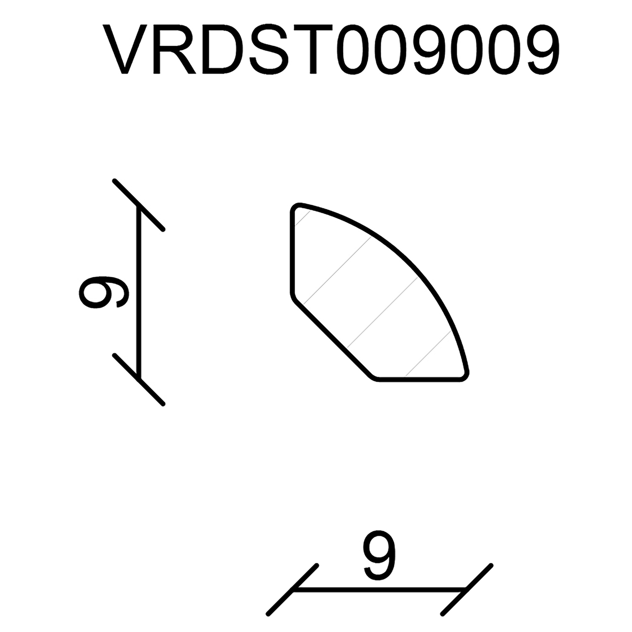 544198-Querschnitt Neuhofer Viertelrundstab, Fichte/Kiefer astrein roh