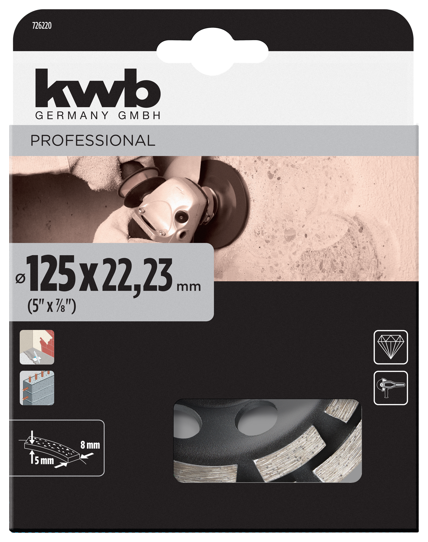 Kwb Diamant 2-reihiger Schleifteller, 125 mm