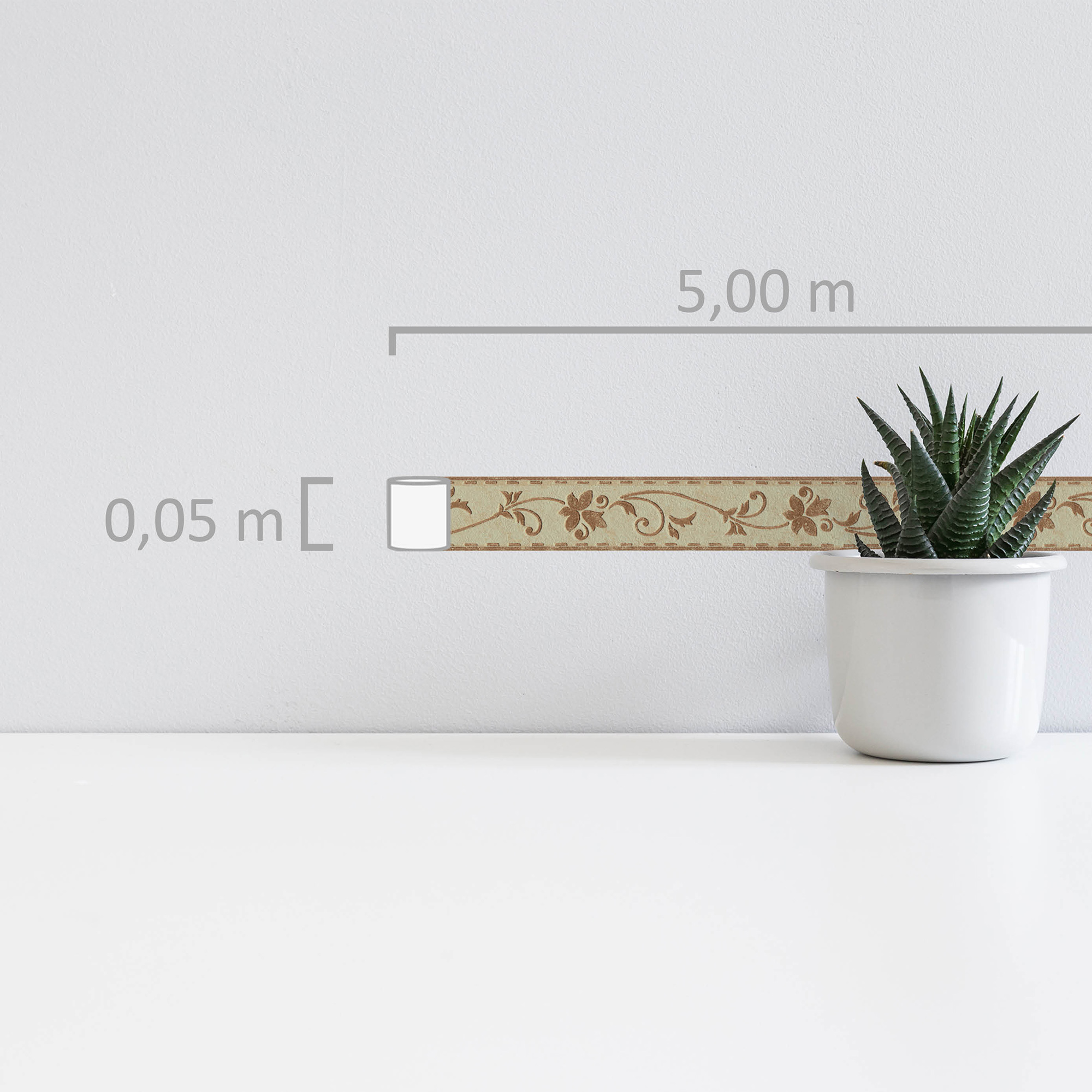 A.S. Création selbstklebende Bordüre, floral beige braun – klassische borte mit blumenranken A.S. Création selbstklebende Bordüre, floral beige braun – klassische borte mit blumenranken