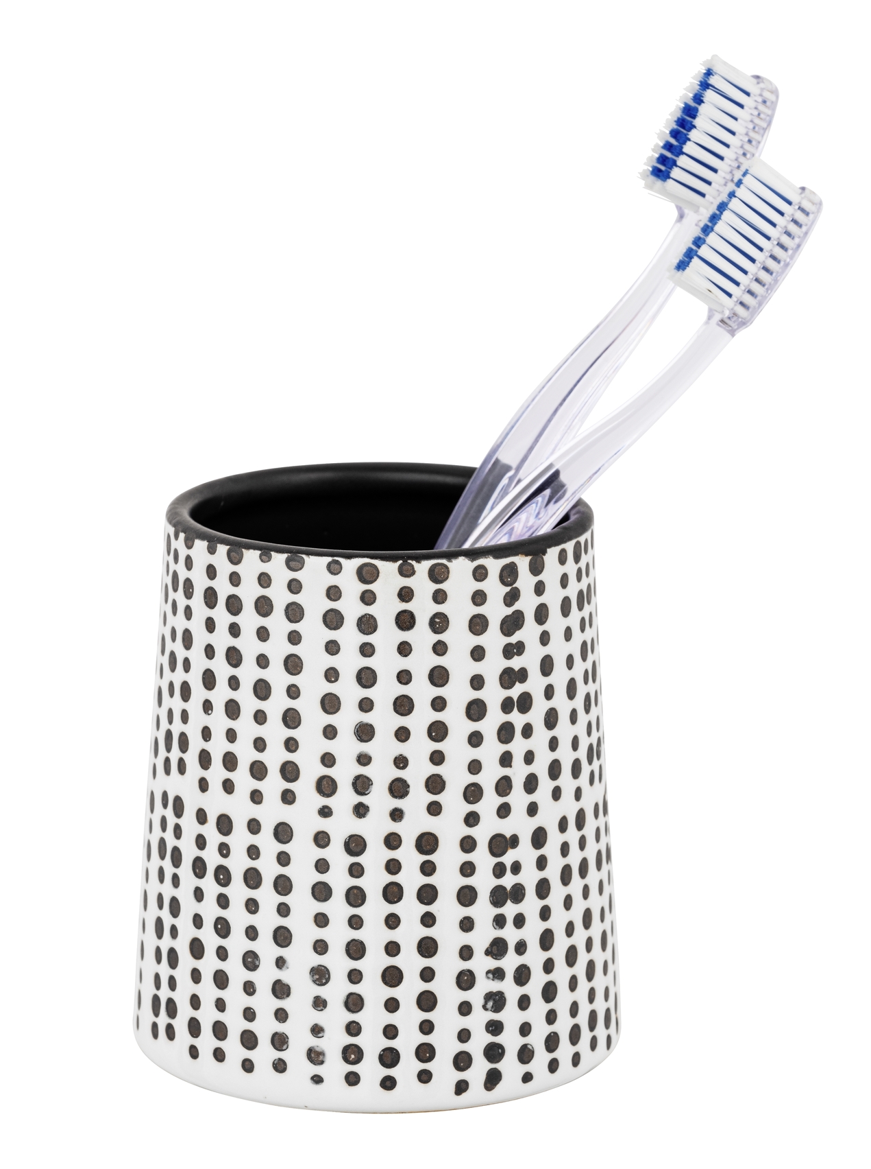 Schöner Wohnen Zahnputzbecher Brento, schwarz/weiß Schöner Wohnen Zahnputzbecher Brento, schwarz/weiß