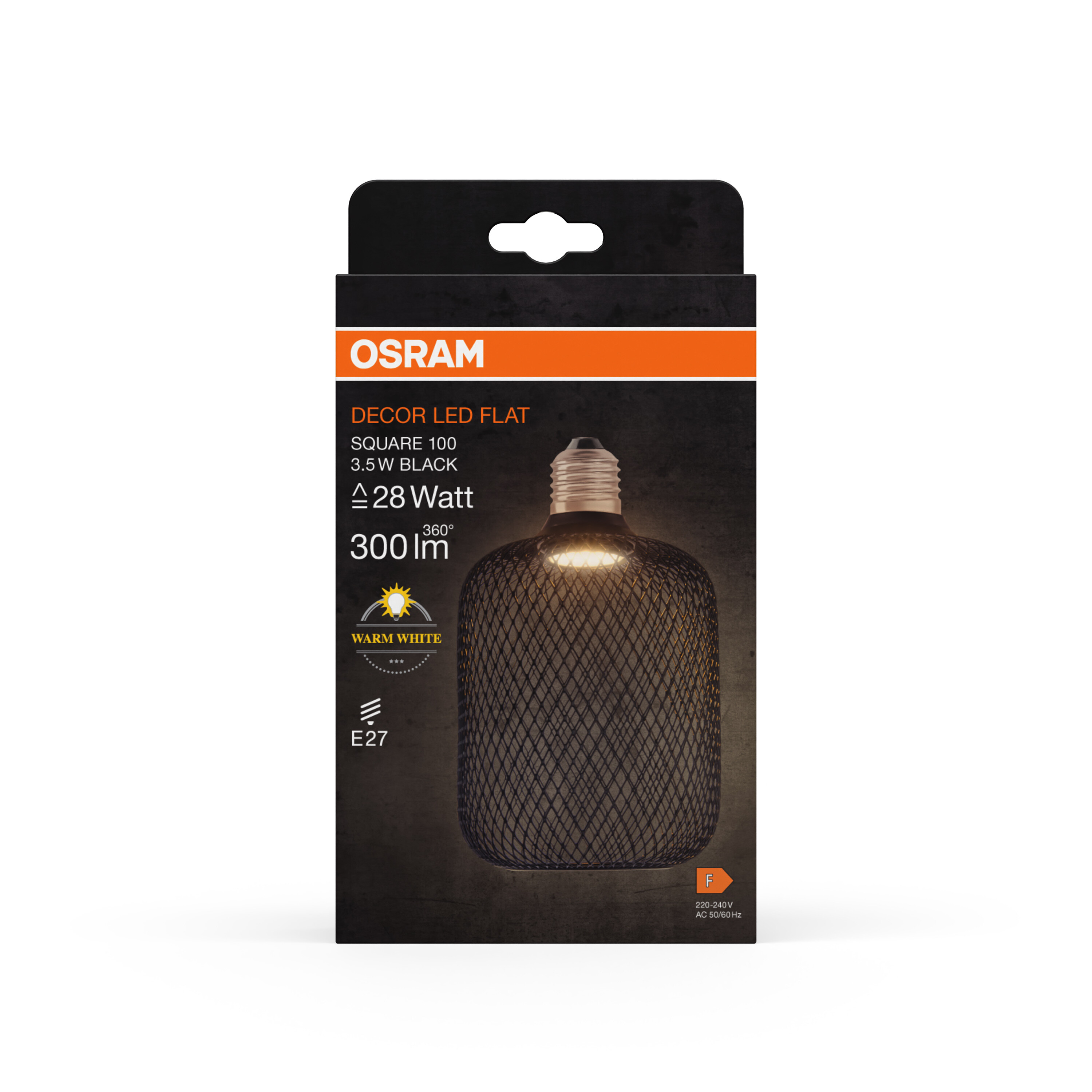 Osram LED Flatlampe, schwarz, warmweiß, E27