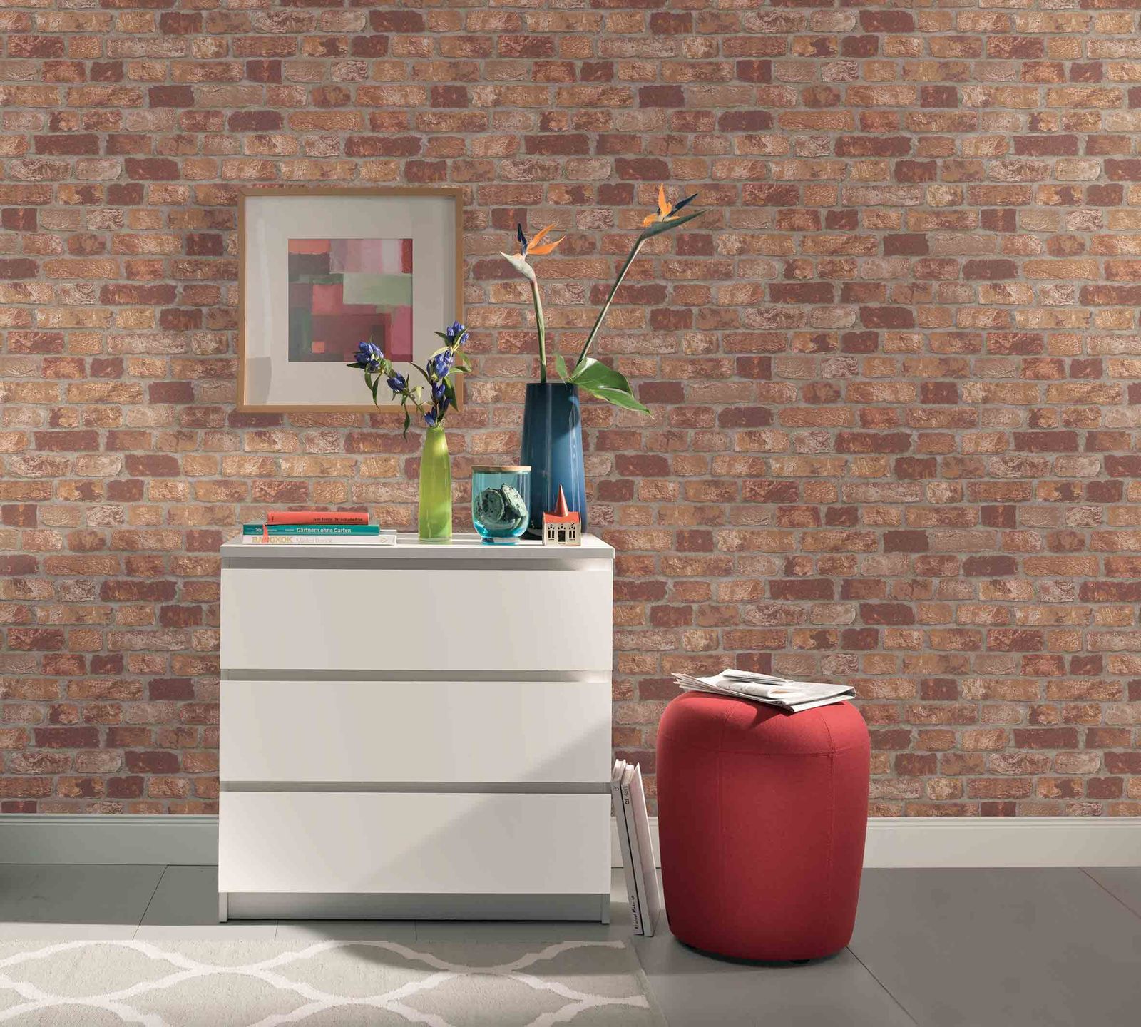 Marburg Vliestapete 58409, Steinoptik, 10,05 x 0,53 m, rot-braun Marburg Vliestapete 58409, Steinoptik, 10,05 x 0,53 m, rot-braun