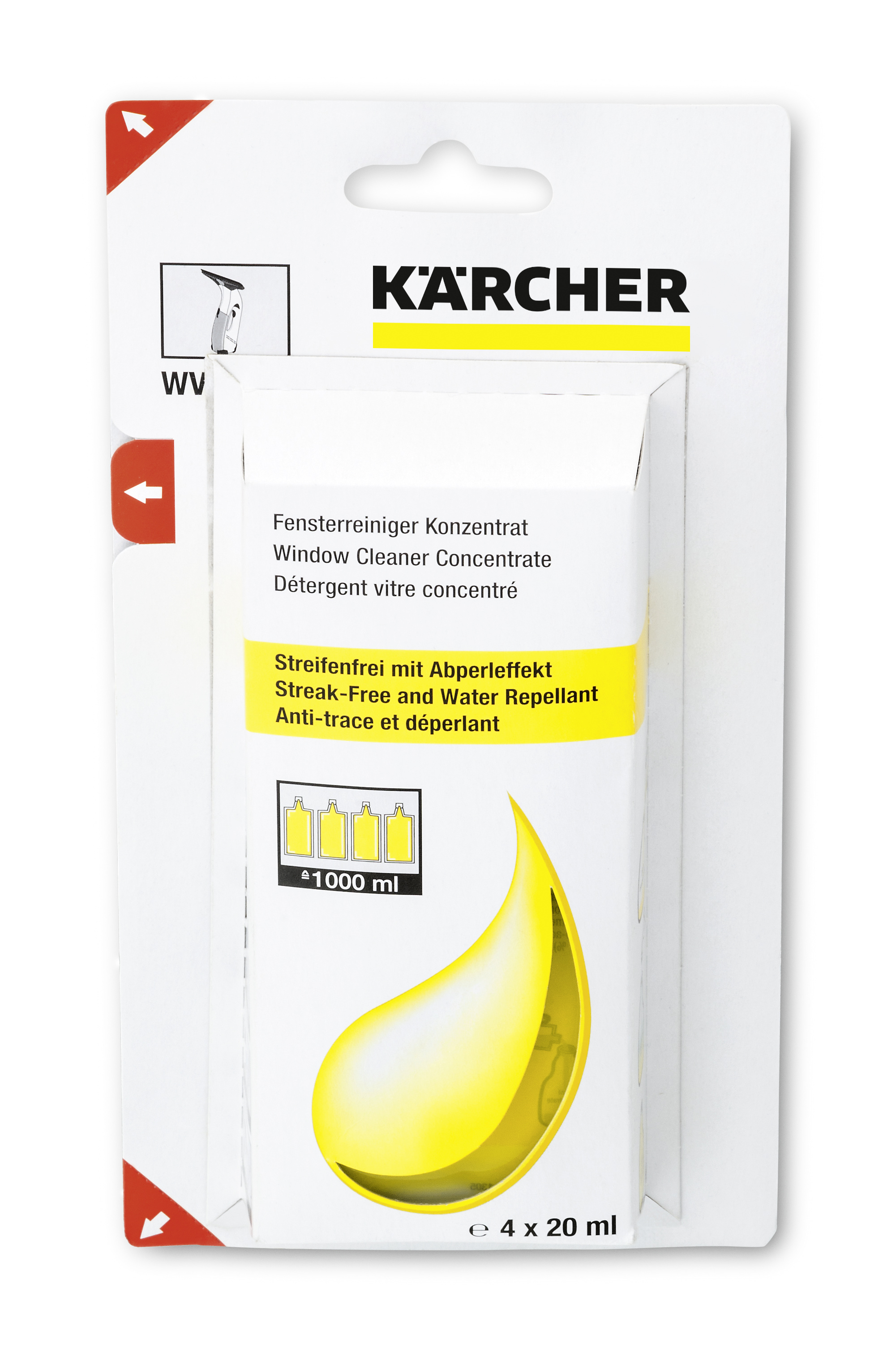 4039784342033_A001bxu0101 Kärcher Fensterreiniger Konzentrat RM 503 4 x 20 ml