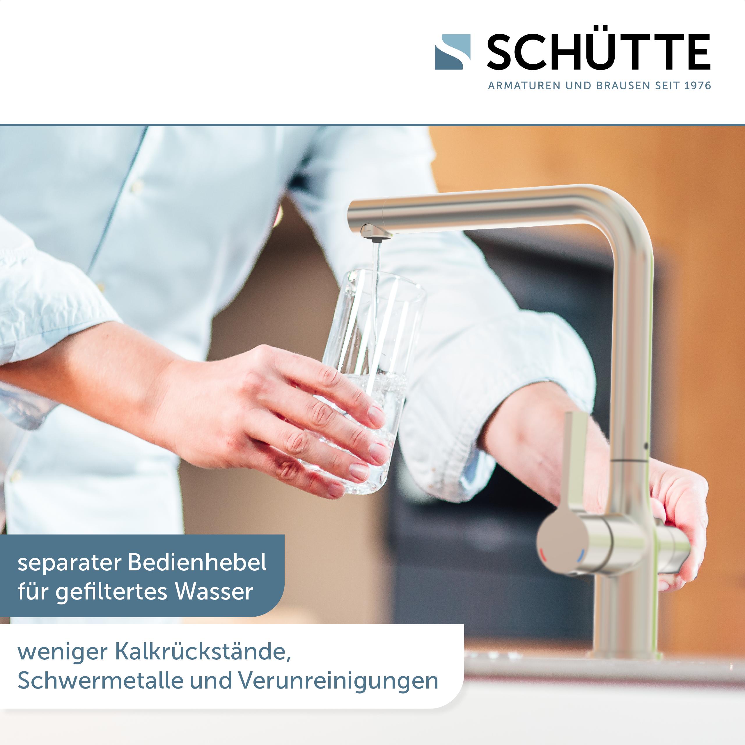 Schütte Trinkwasser-Spültischarmatur AQUASTAR PRO, Edelstahloptik, mit Filtersystem