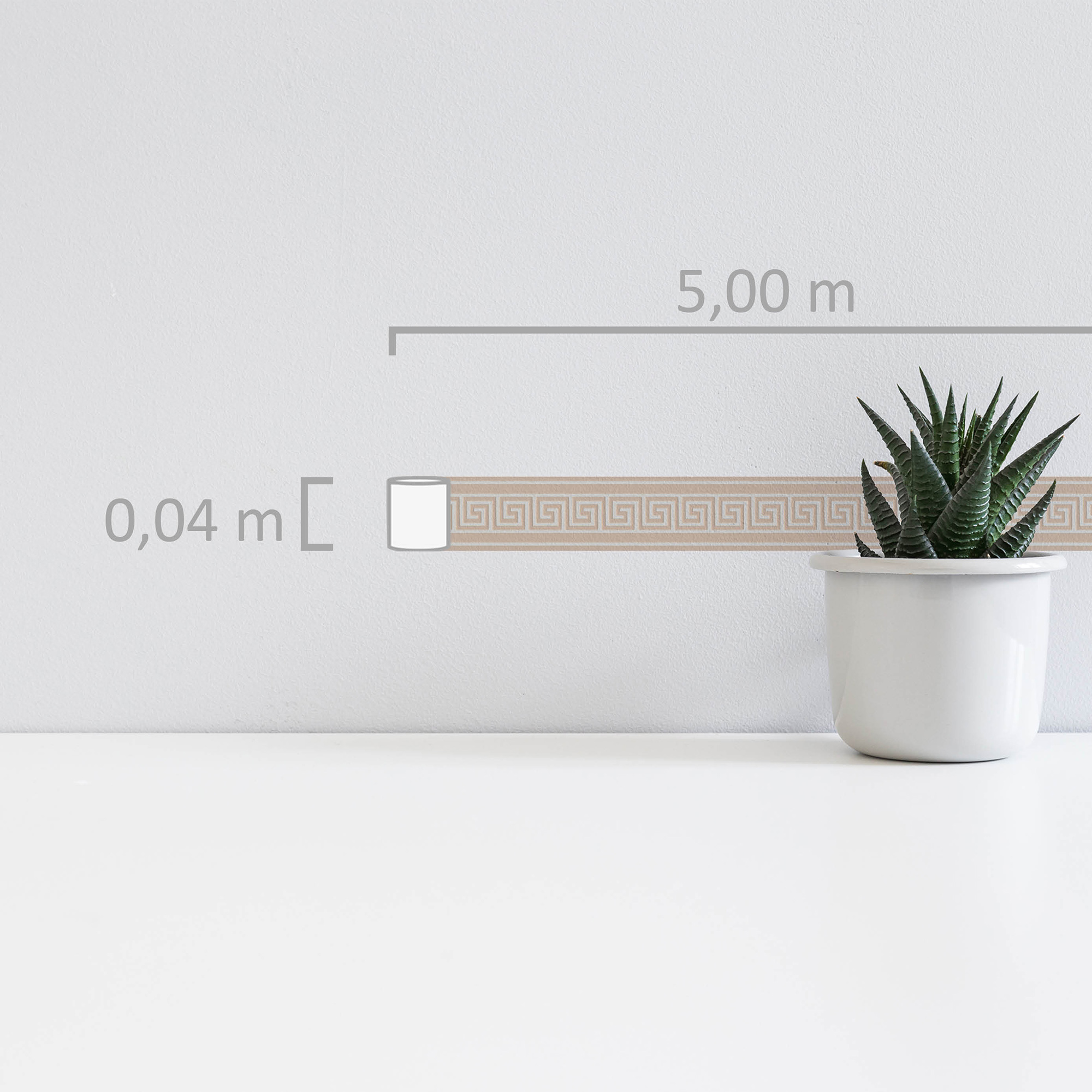 A.S. Création selbstklebende Bordüre, griechisches muster beige weiß – klassisches design in warmen tönen A.S. Création selbstklebende Bordüre, griechisches muster beige weiß – klassisches design in warmen tönen