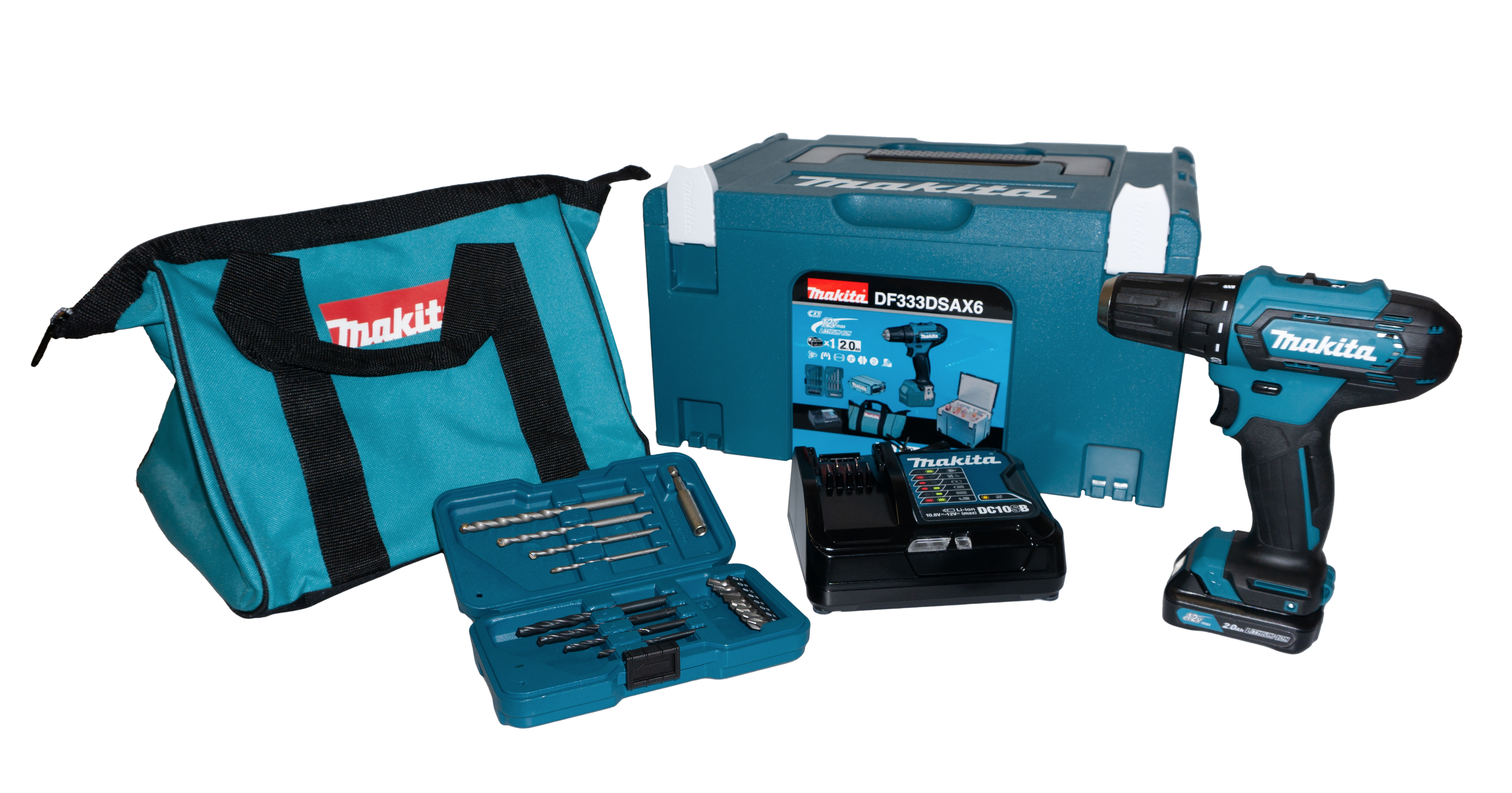 Makita Akku-Bohrschrauber 12 V DF333DSAX6 2AH, inkl. Akku & Ladegerät Makita Akku-Bohrschrauber 12 V DF333DSAX6 2AH, inkl. Akku & Ladegerät
