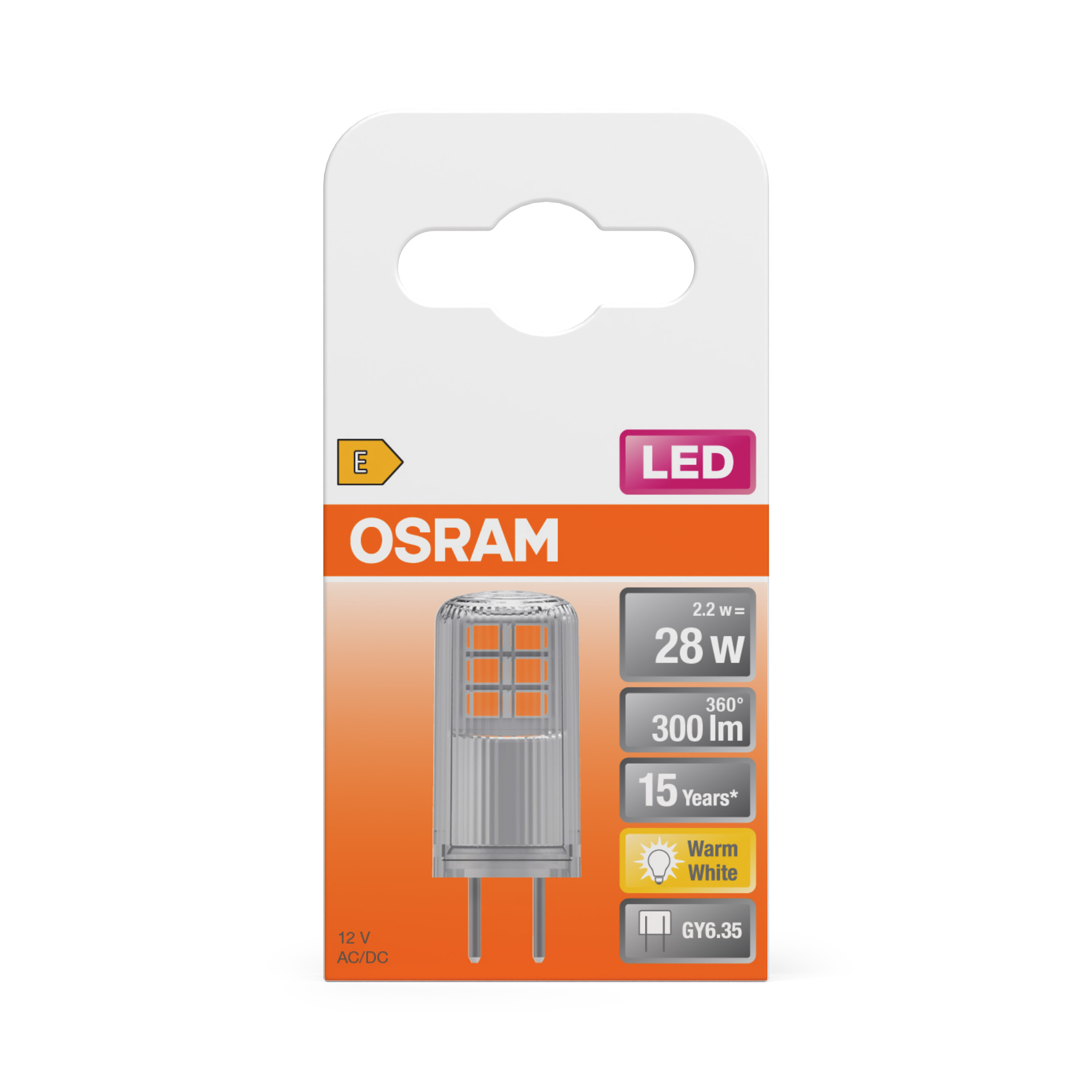 Osram LED Stiftsockellampe, warmweiß, klar, GY6.35