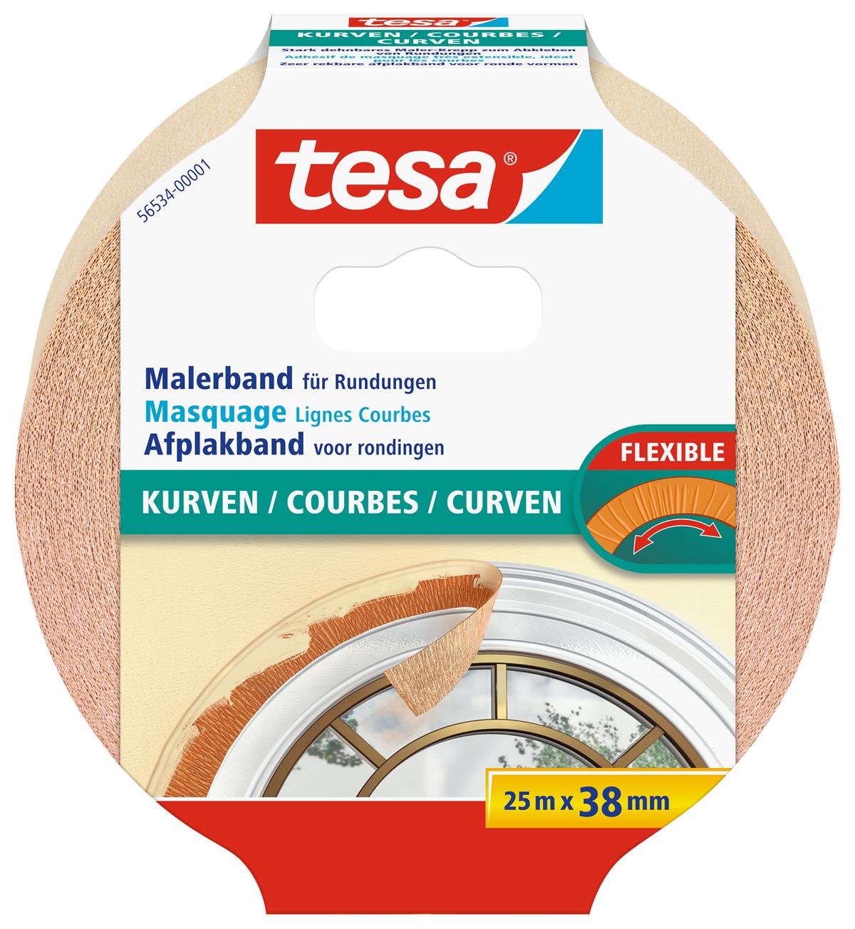 tesa_masking_565340000100_LI406_front_pa tesa Malerband für Rundungen, 38 mm