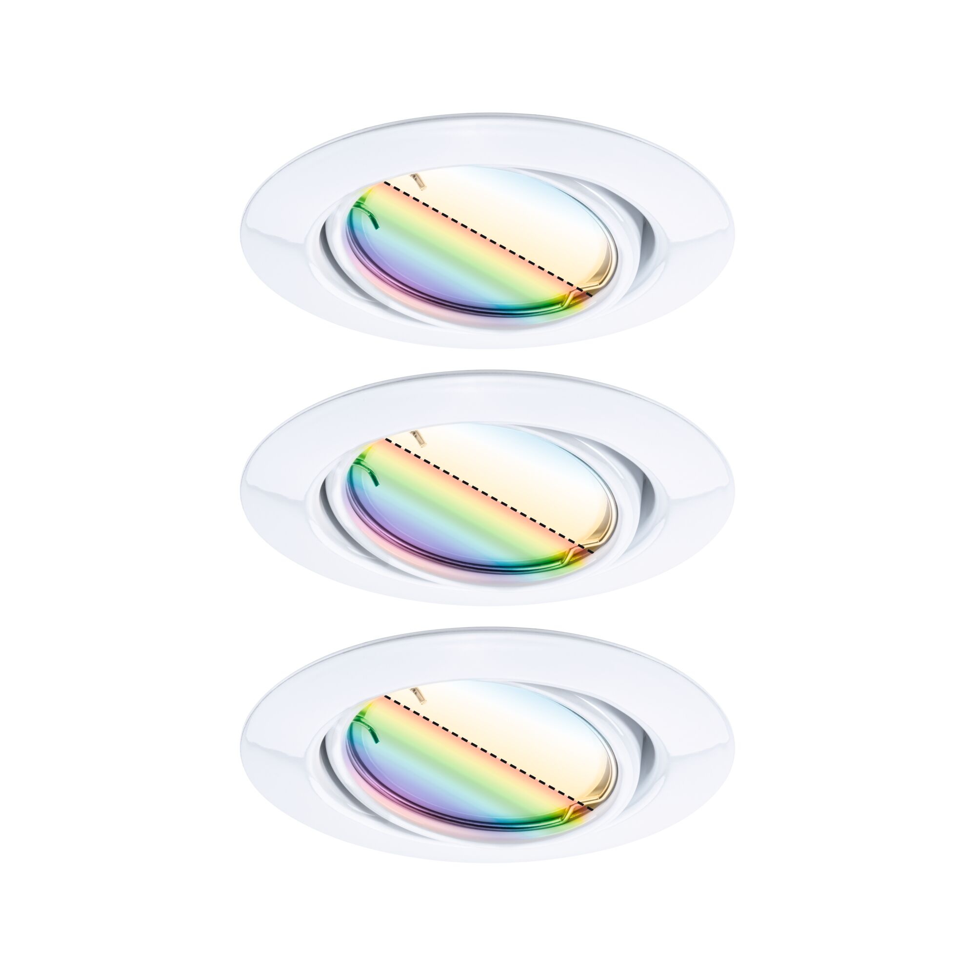 Paulmann EBL Set Base Zigbee Coin RGBW schwenkbar, 3x420lm, 230V, Weiß