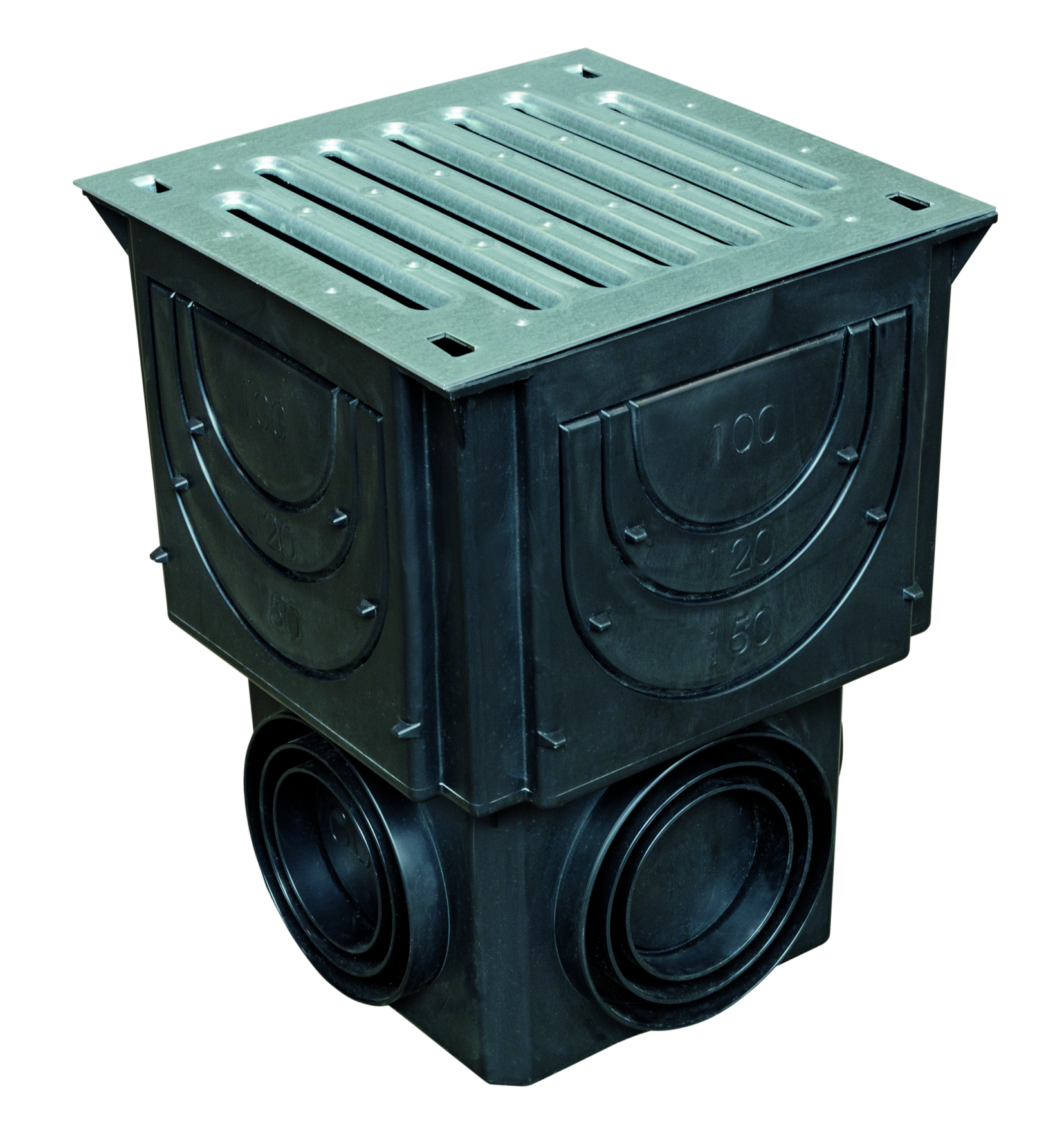 ACO RUG Self Hofablauf mit verzinktem Abdeckrost, 25 x 25 x 33 cm