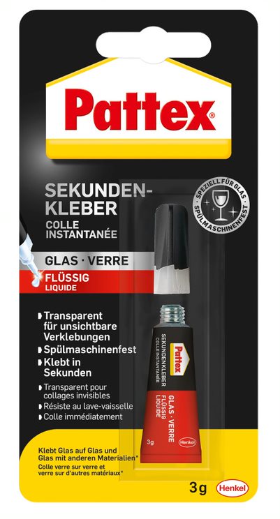4015000415088 Pattex Sekundenkleber Glas flüssig, 3 g