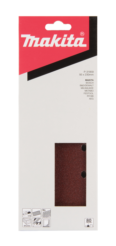 Makita Schleifpapier P80 93x230 mm, gelocht Makita Schleifpapier P80 93x230 mm, gelocht