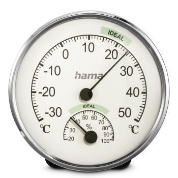 Hama Thermometer und Hygrometer "Chios", Silber/Weiß