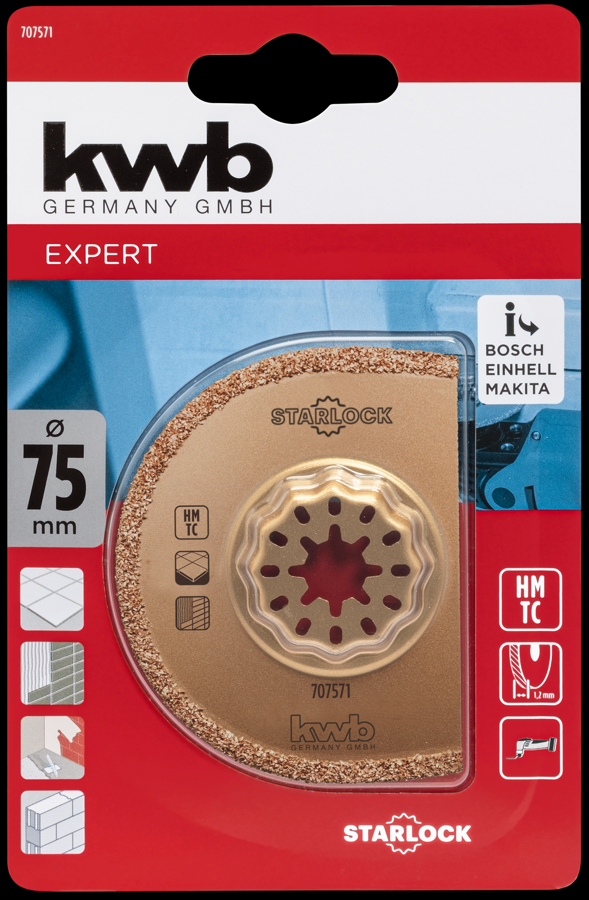 kwb Starlock Tauchsägeblatt, halbrund, 75 x 1,2 mm kwb Starlock Tauchsägeblatt, halbrund, 75 x 1,2 mm