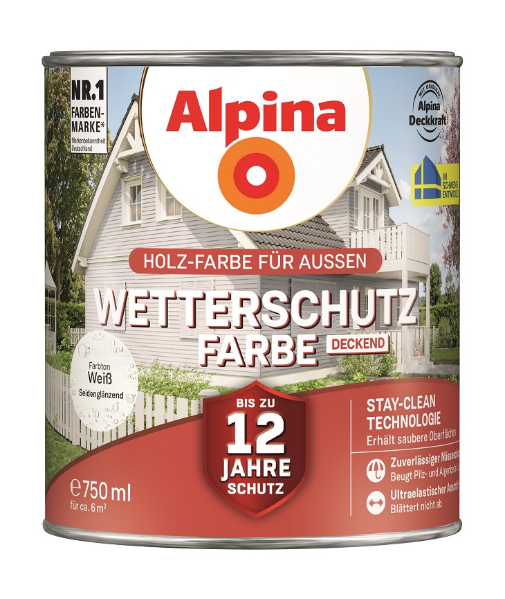 Alpina Wetterschutz-Farbe Weiß, 750ml