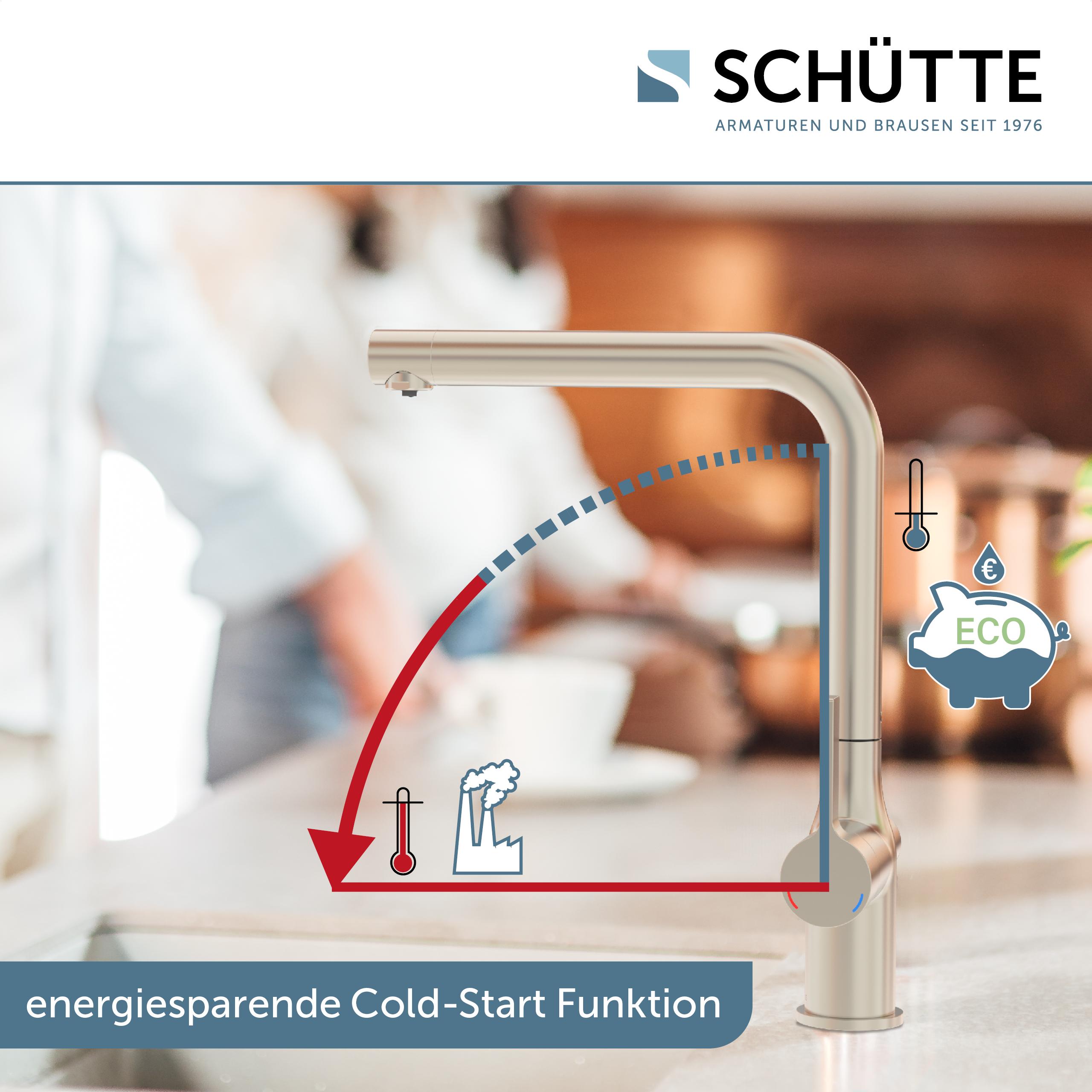 Schütte Trinkwasser-Spültischarmatur AQUASTAR PRO, Edelstahloptik, mit Filtersystem
