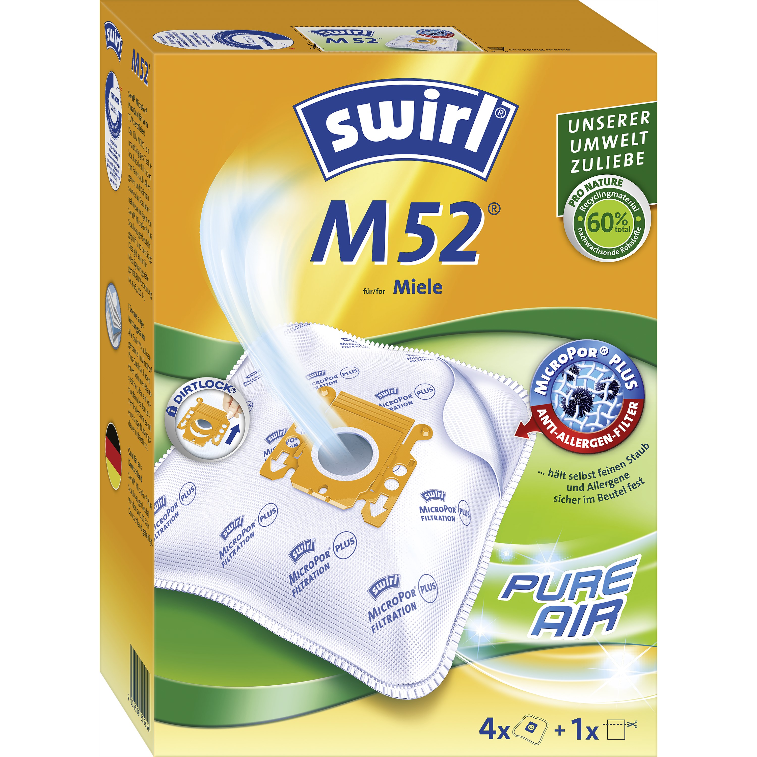 549083 SWIRL STAUBSAUGERBEUTEL AIRSPACE M52 4 BTL.
