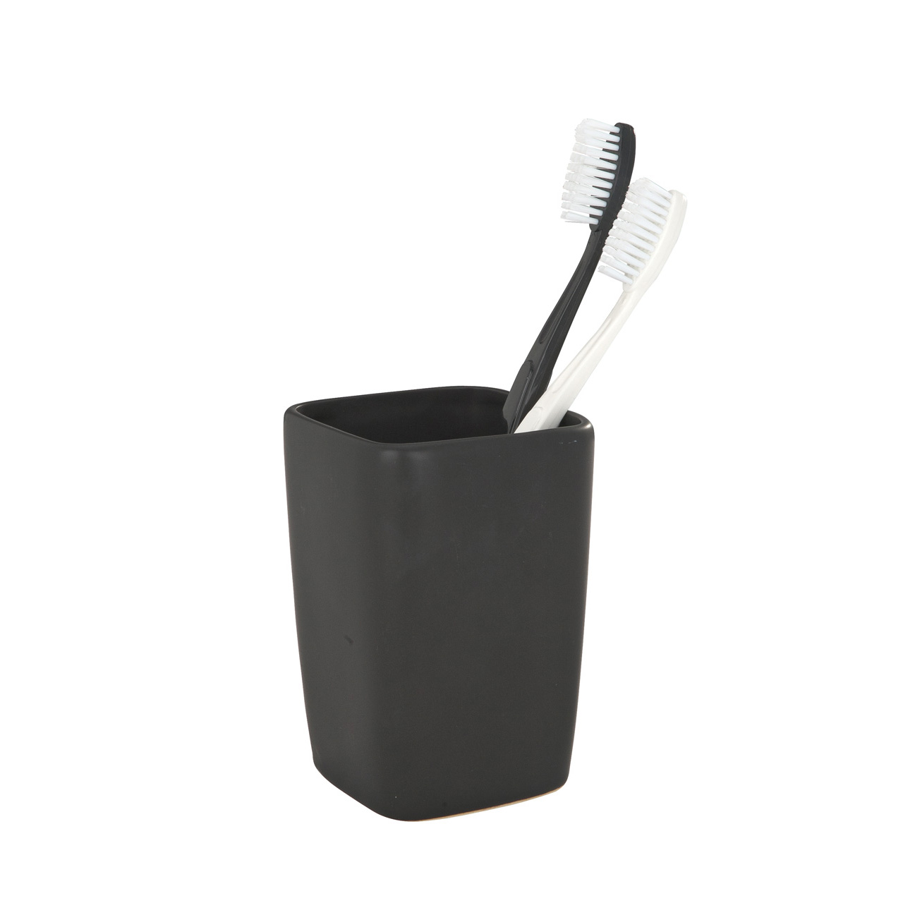 407392-Keramik-Zahnputzbecher-Mod-Faro-black_FS_01 WENKO KERAMIK ZAHNPUTZBECHER FARO BLACK