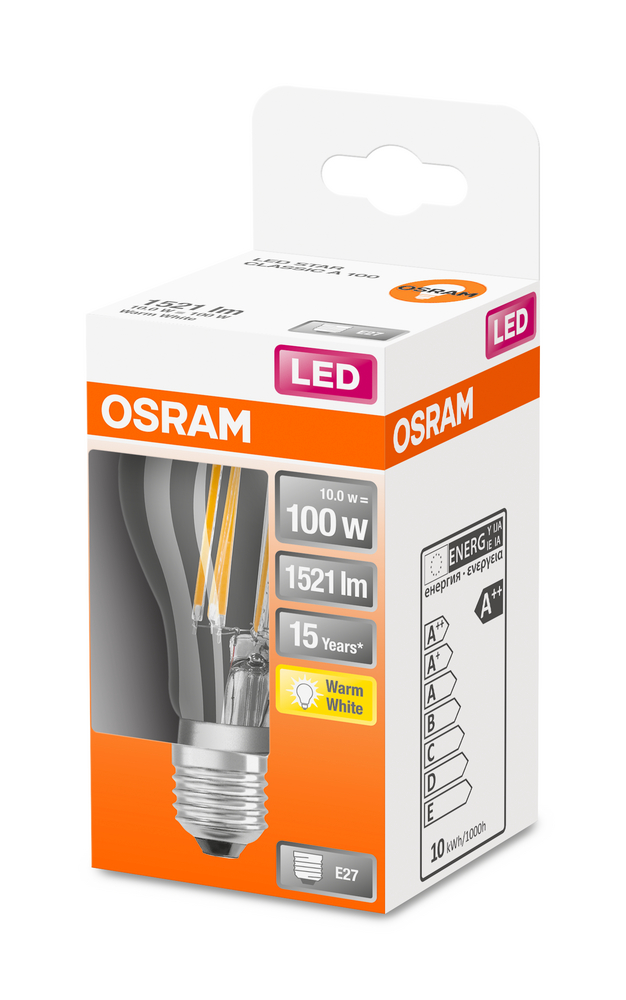 OSRAM LEUCHTMITTEL LED CLA100 FIL 11W/827 E27 230V 