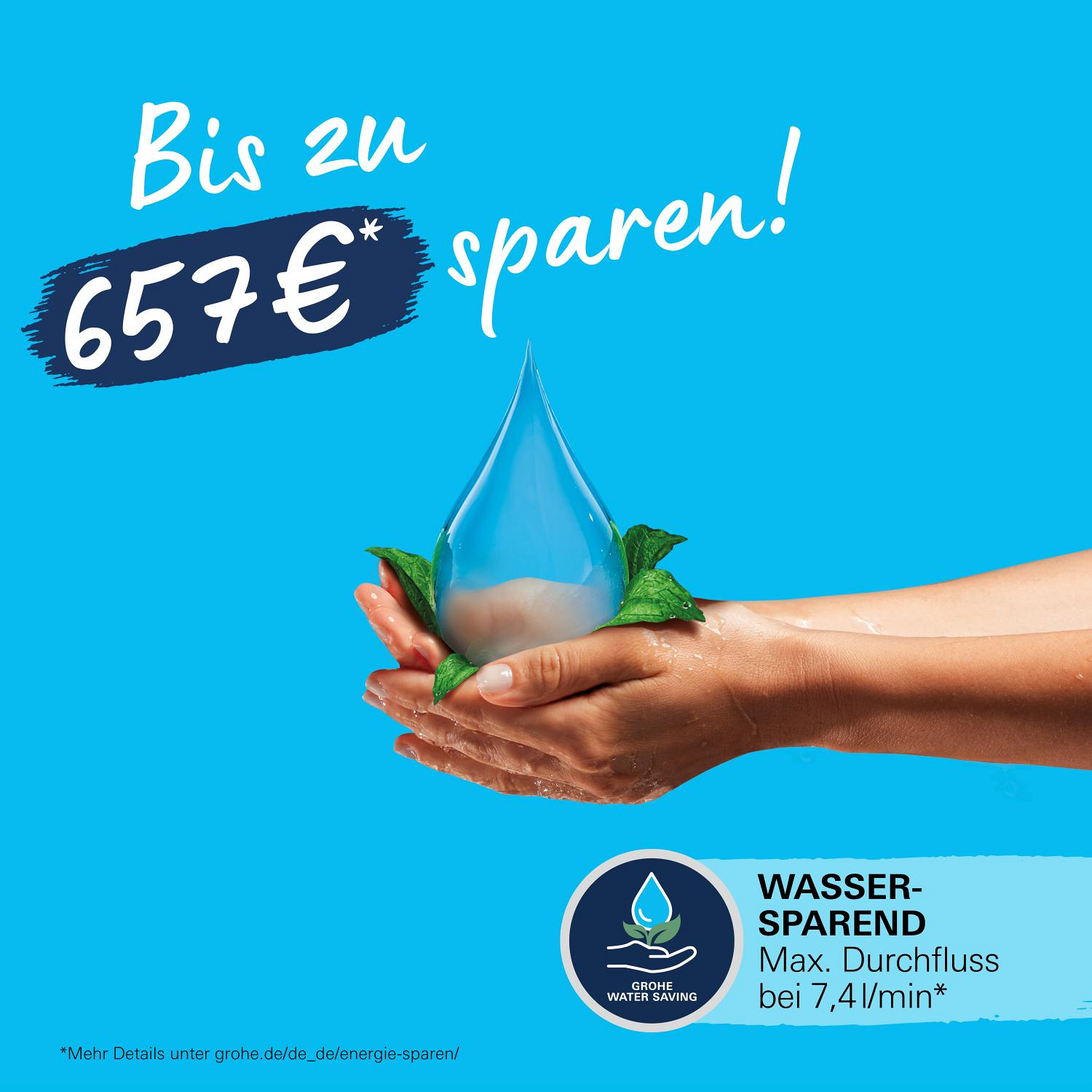 Grohe Vitalio Comfort 110 Handbrause, 3 Strahlarten