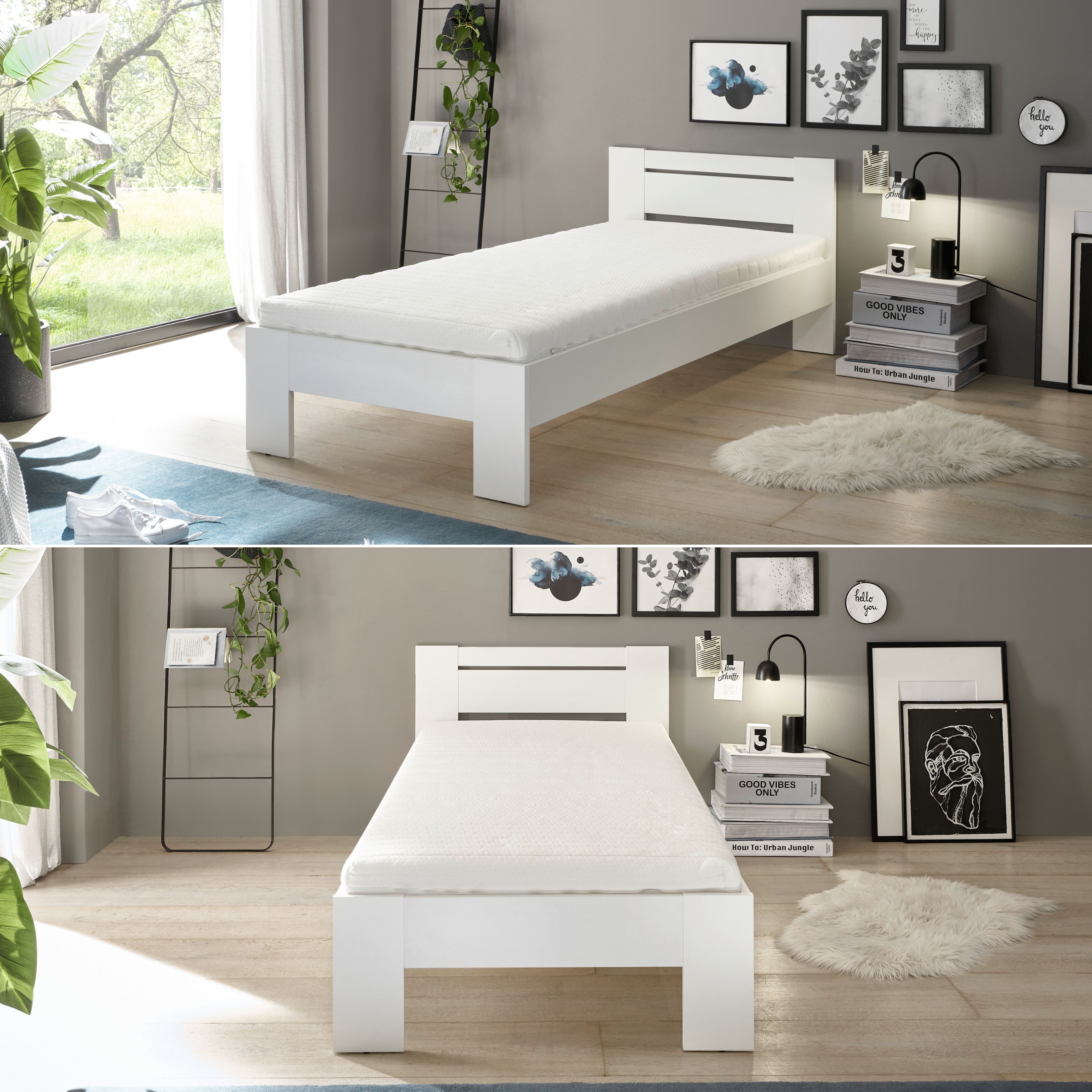 Pol-Power Futonbett Cannes, 90 x 200 cm, weiß