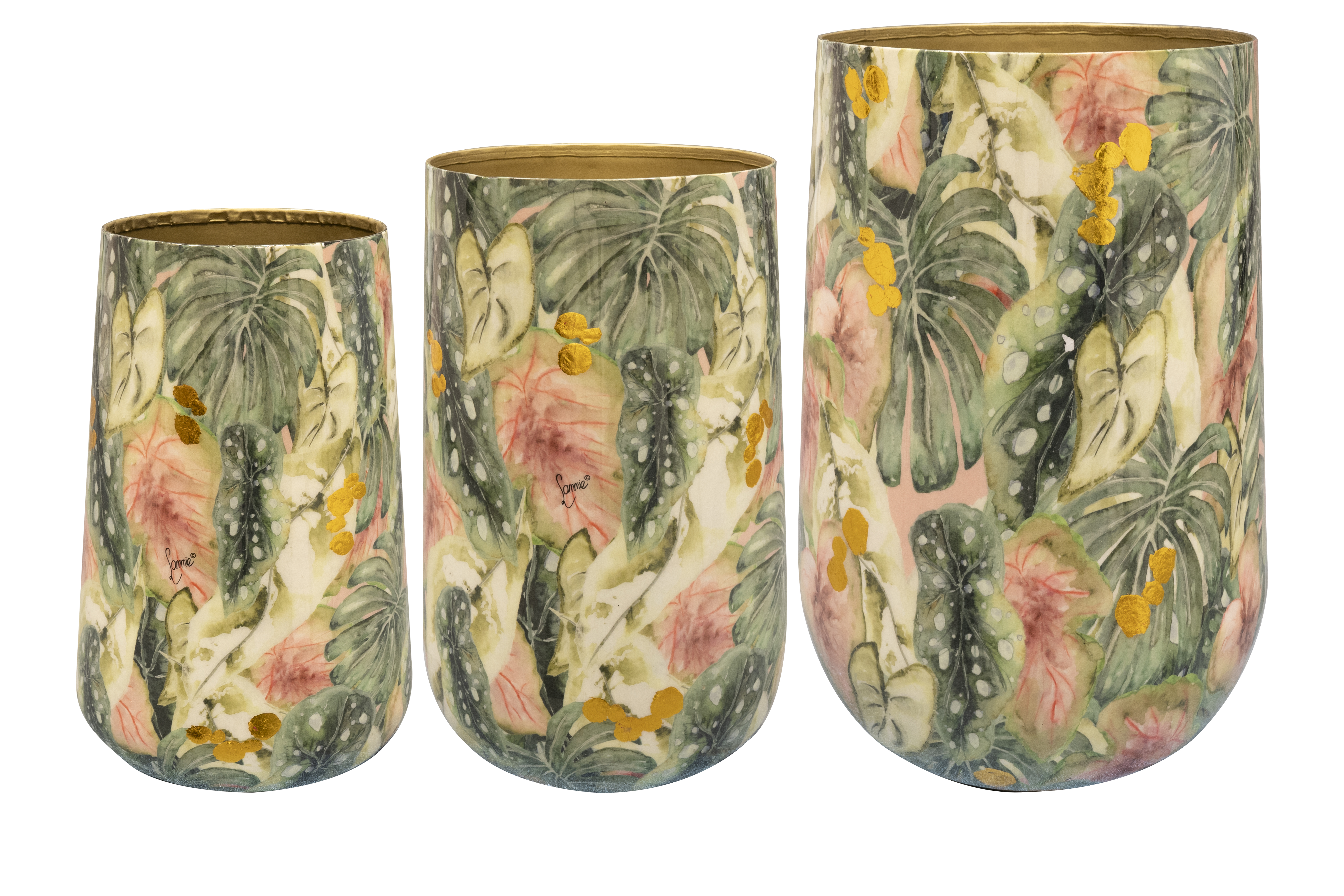TS Vase Satz von 3 Monstera mystery, Ø20 H29