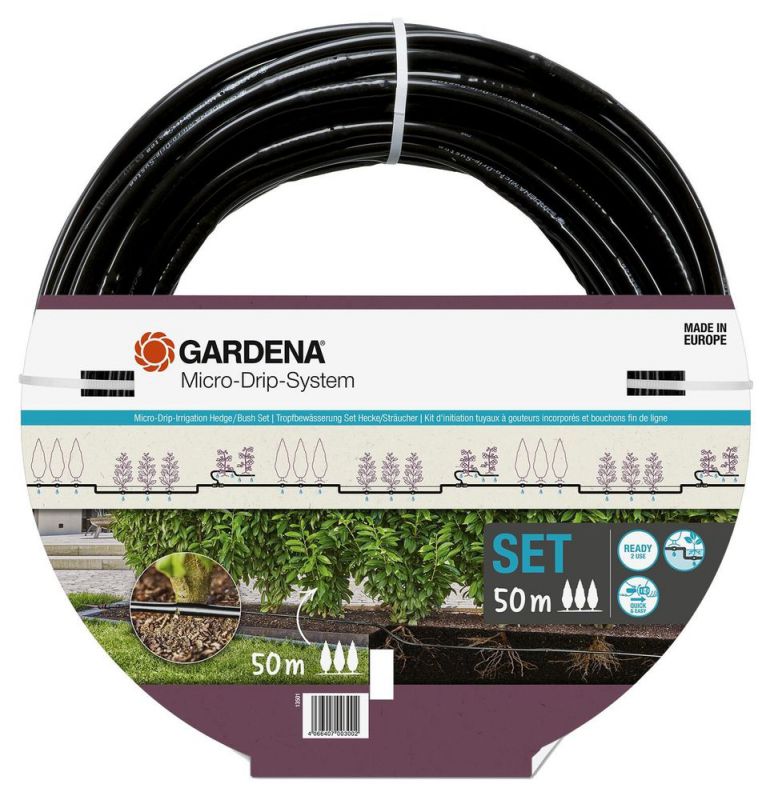 Gardena Micro-Drip-System Tropfbewässerung Set Hecke/Sträucher (50 m) Gardena Micro-Drip-System Tropfbewässerung Set Hecke/Sträucher (50 m)