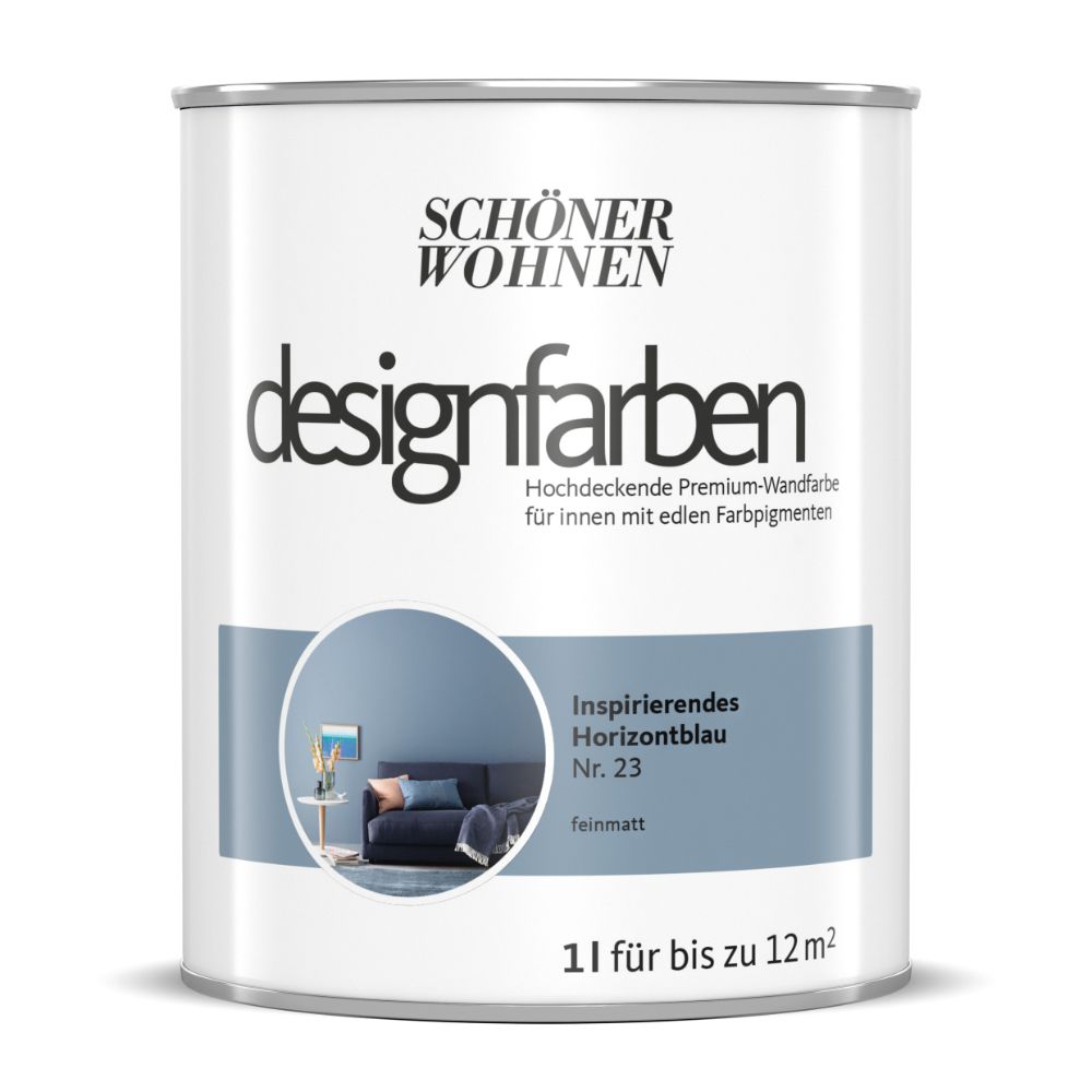 Schöner Wohnen Designfarbe, inspirierendes horizontblau, 1L