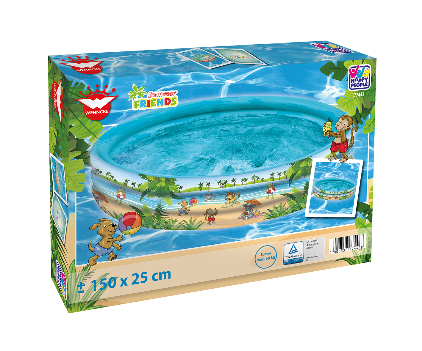 Happy People 3-Ring-Pool "Summer Friends", 150 x 25 cm