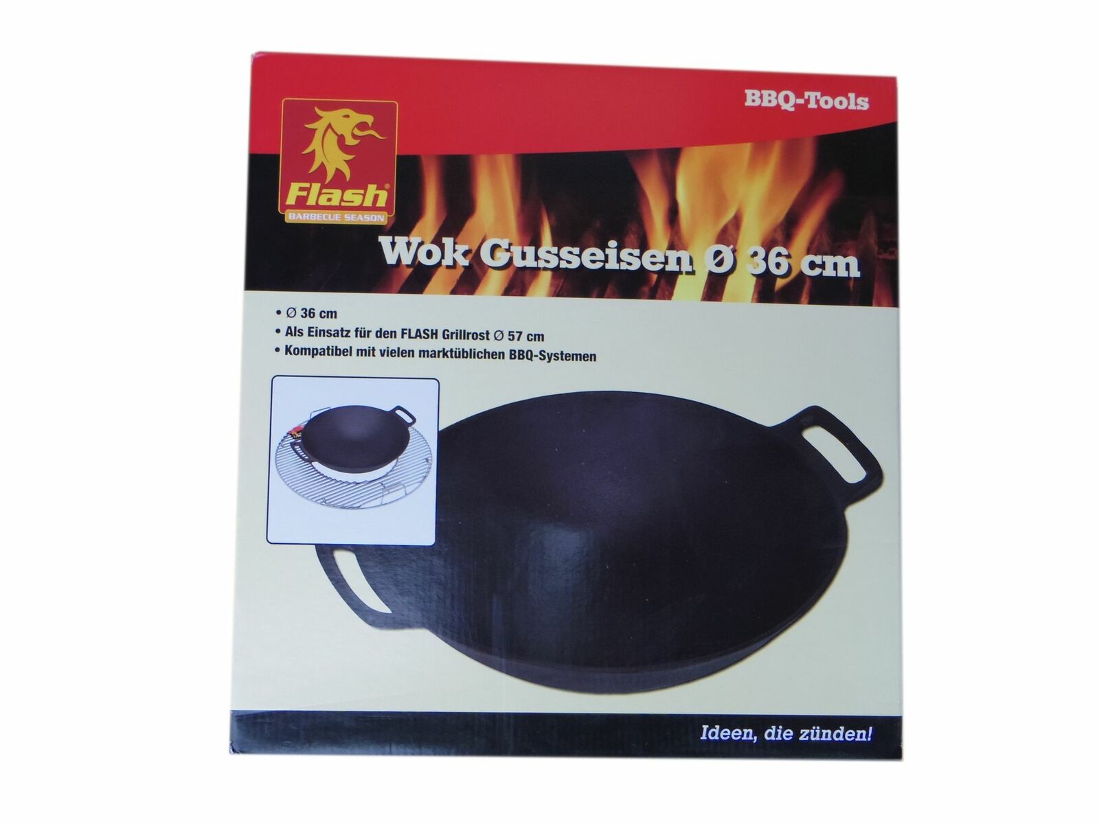 Boomex Flash BBQ-System Guss Wok, ø 36 cm