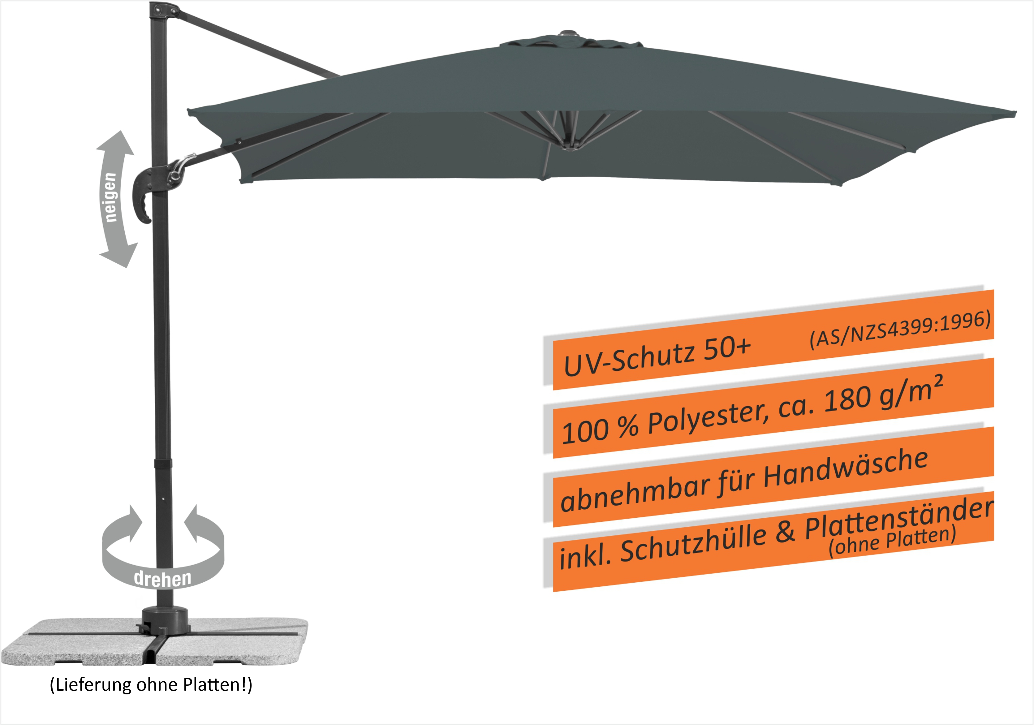 Schneider Schirm Rhodos Jun.270X270 Anthrazit