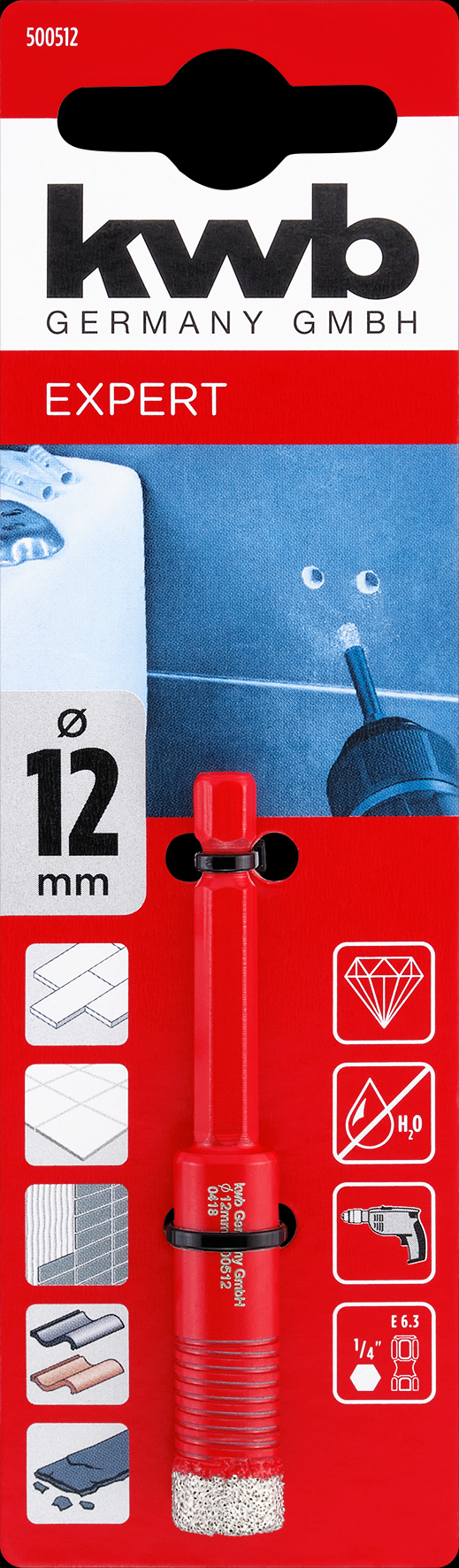 kwb Fliesenbohrer 6-Kant, 12 mm