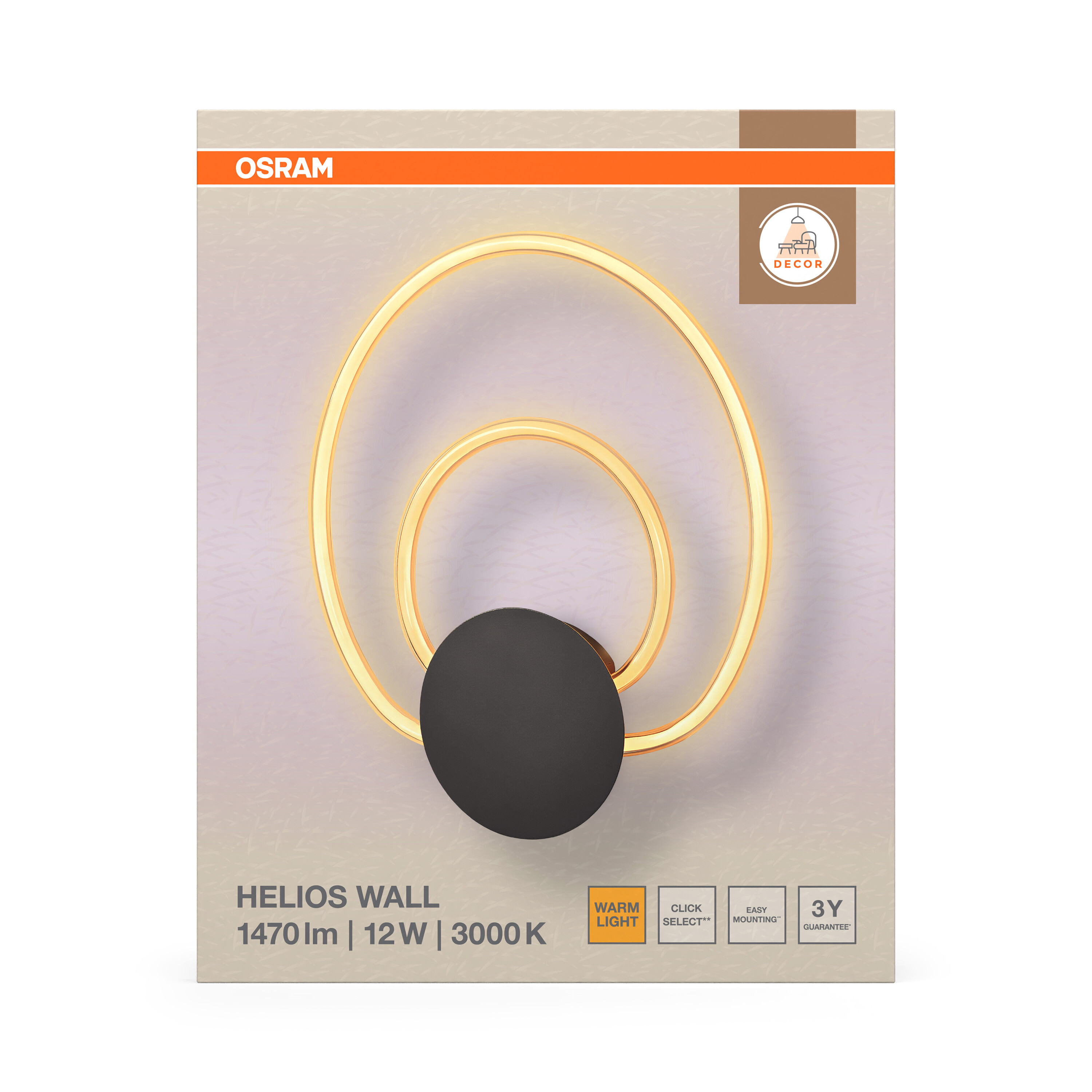 Osram Decor Helios Wandleuchte, 12W, Warmweiß