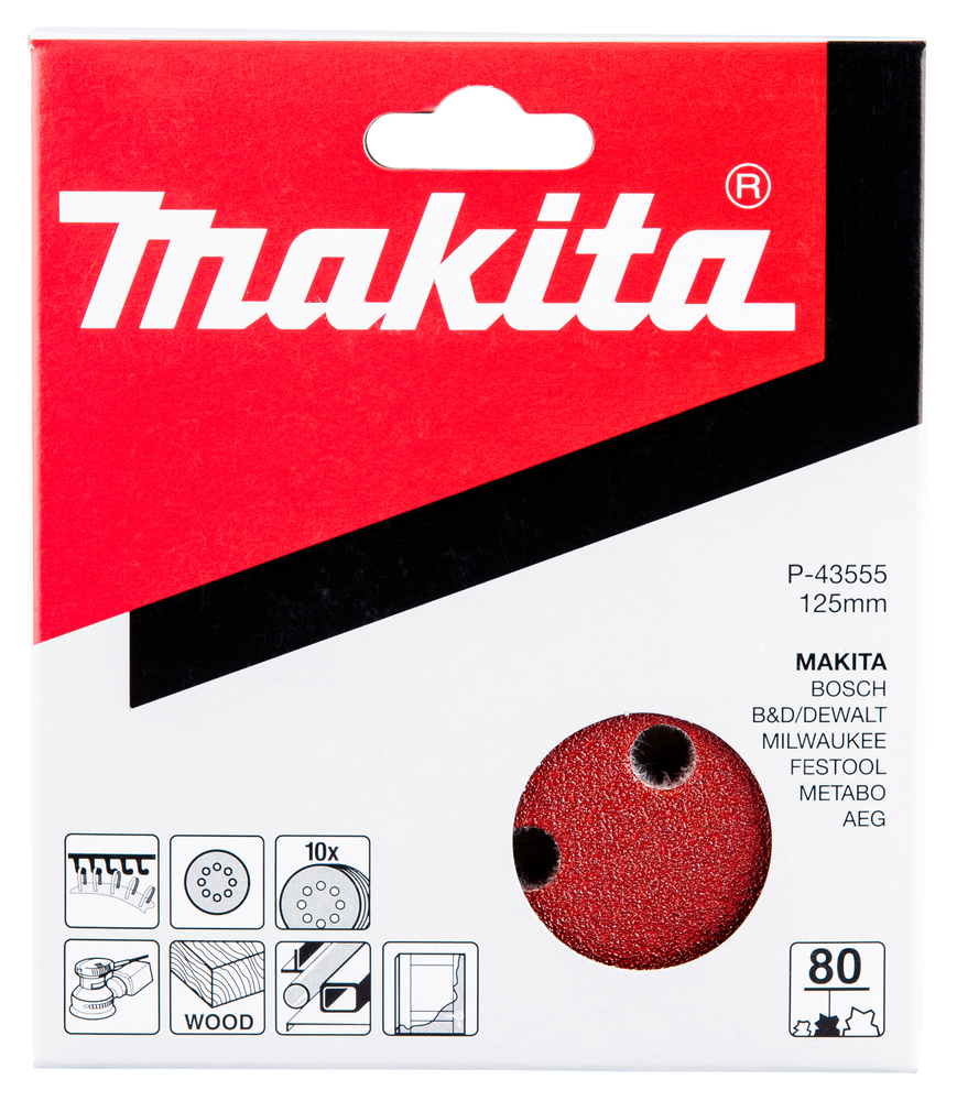 Makita Schleifscheibe P80 125 mm, Klett