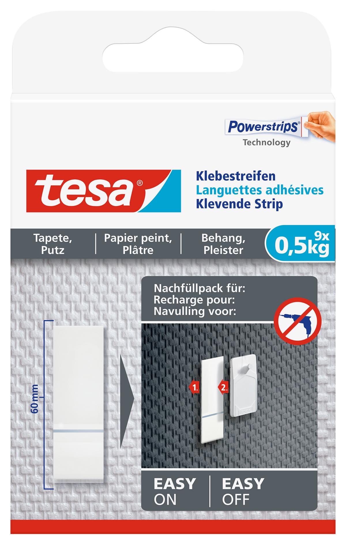 tesa_777700000000_LI406_front_pa tesa Klebestreifen Tapete & Putz, 0,5 kg