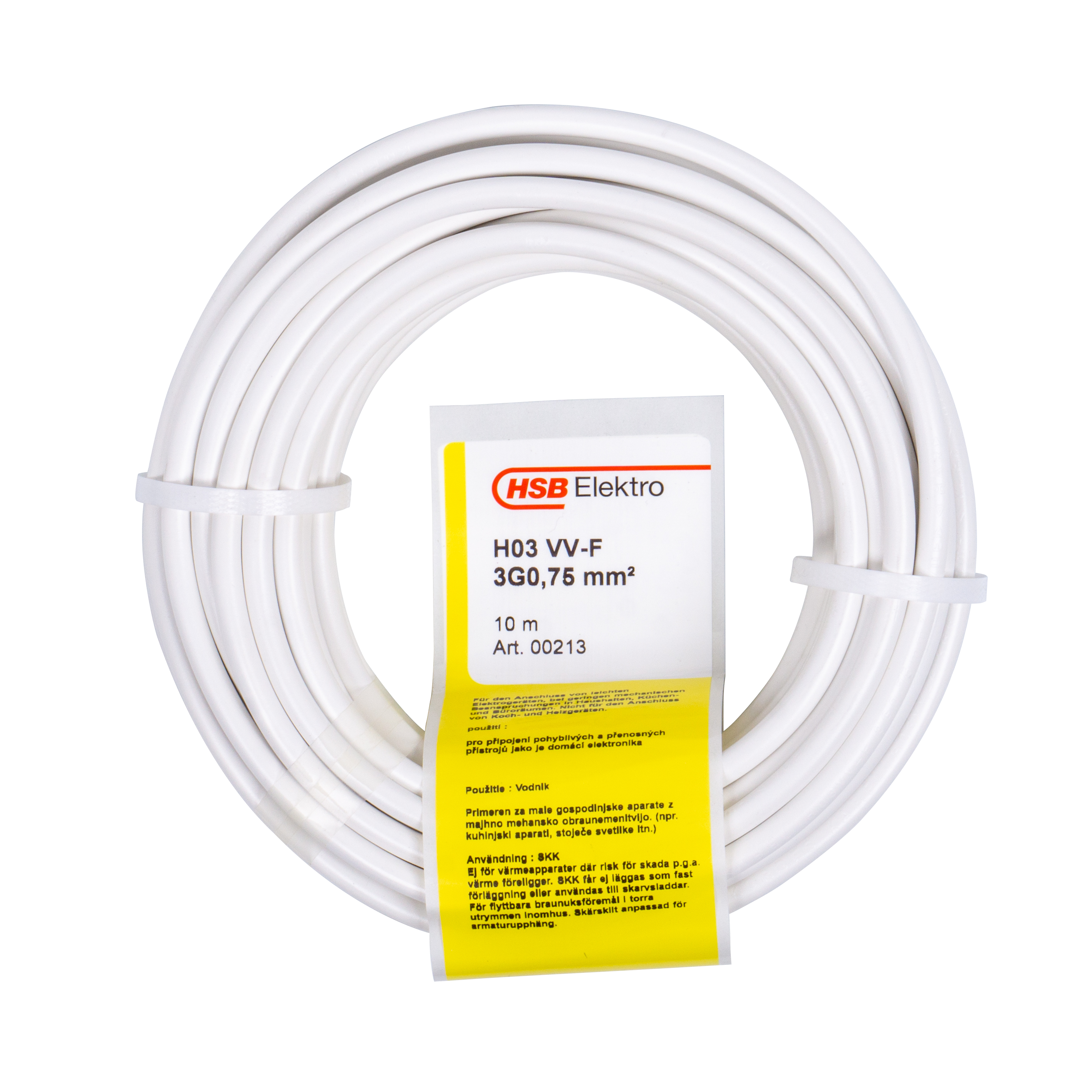 SCHLAUCHLEITUNG H03VV-F 3G0,75MM²,10M,WS