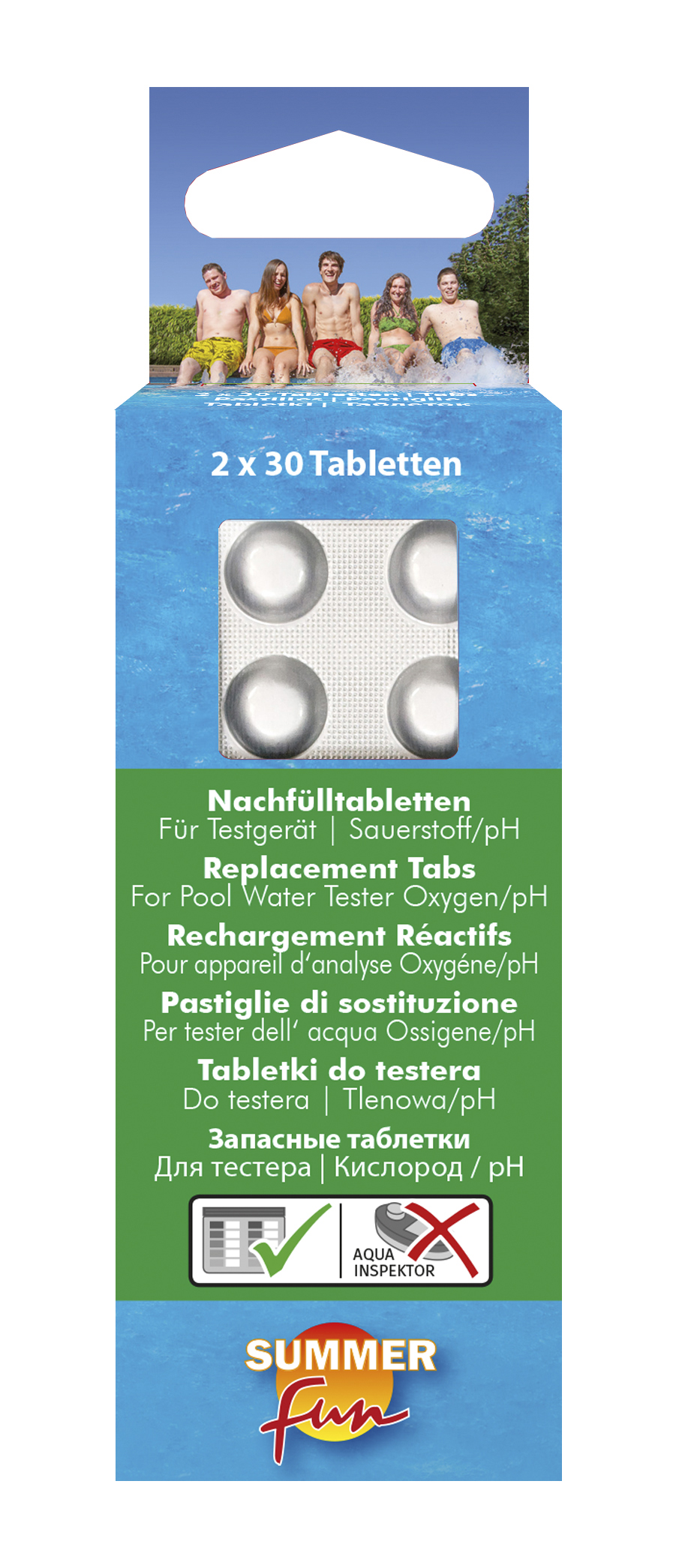 Summer Fun Nachfülltabletten für Wassertestgerät Sauerstoffmethode Summer Fun Nachfülltabletten für Wassertestgerät Sauerstoffmethode