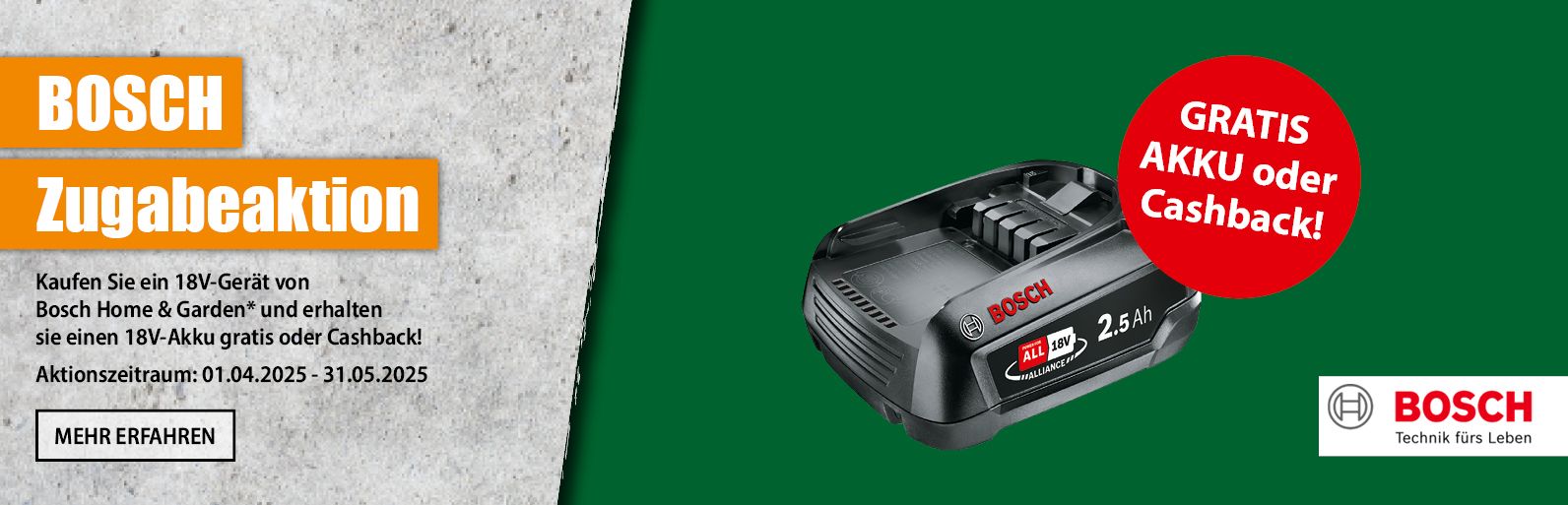 Bosch Akku CashbackAktion